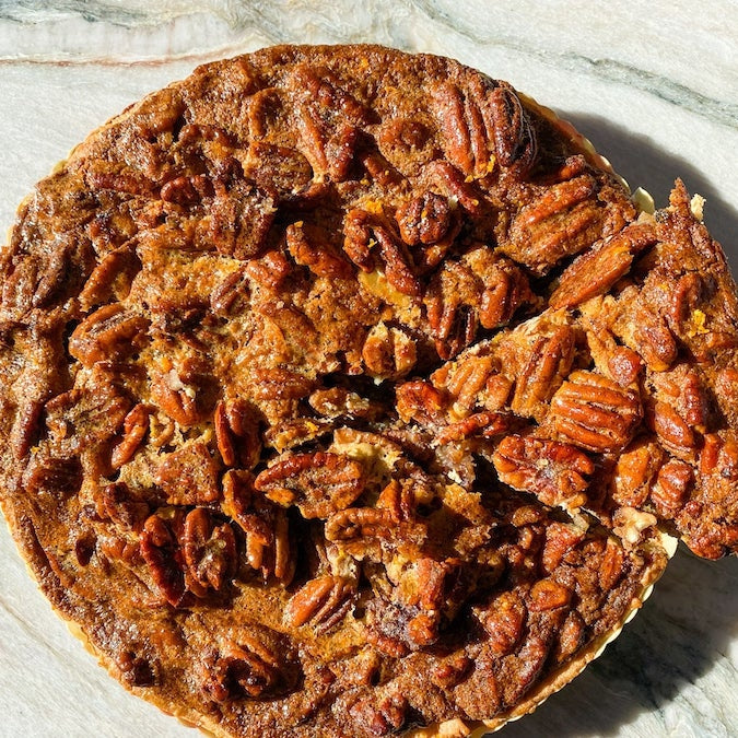 Pecan Pie with Orange Zest + Smoked Cherrywood Sea Salt-SKORDO