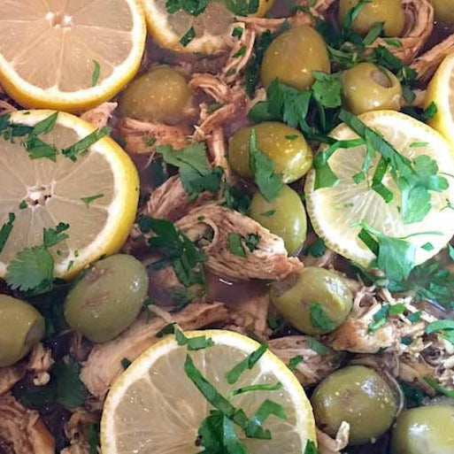 Chicken with Ras el Hanout, Lemon, and Olives