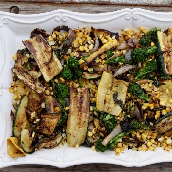 Chargrilled Summer Vegetables with a Dhana-Jeera Dressing