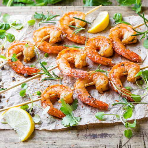 Grilled Garlic Shrimp with Herbs