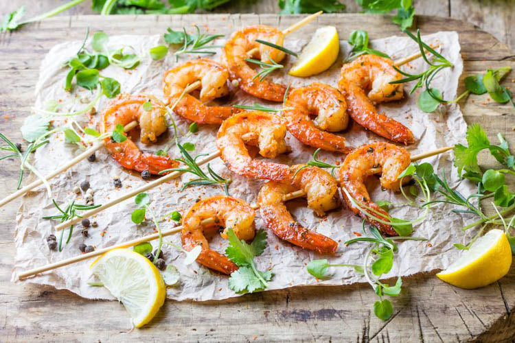Grilled Garlic Shrimp with Herbs