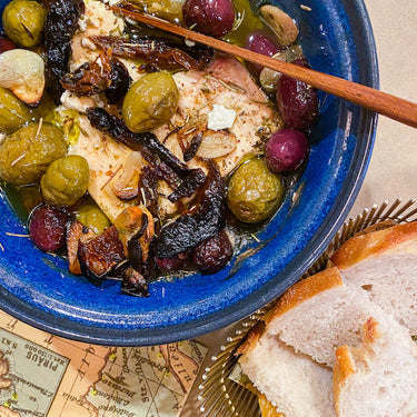 Baked Feta with Oregano, Thyme, + Rosemary