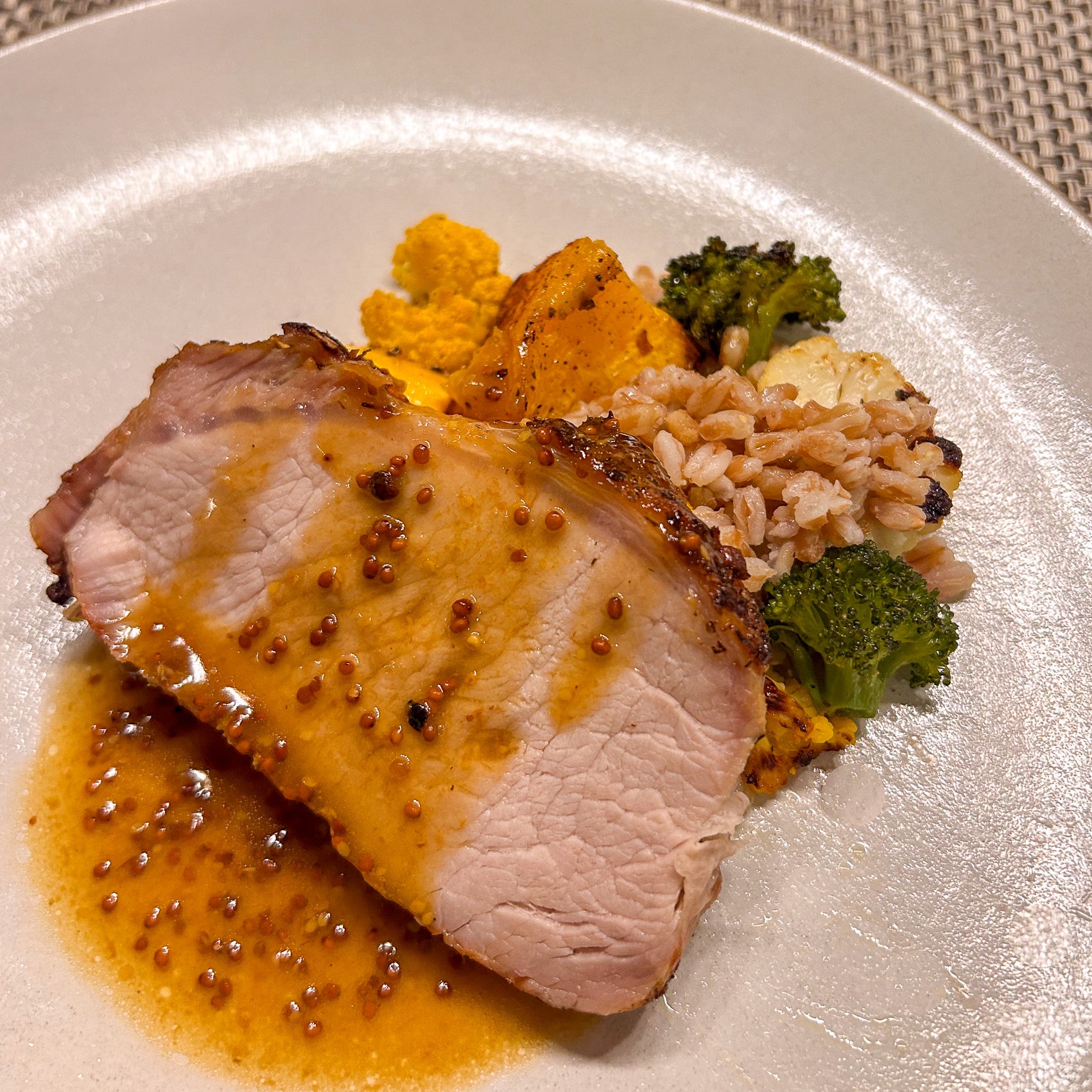 Winter Wonder Roast Pork Loin with Mustard Pan Sauce