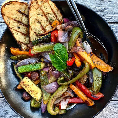 Grilled Italian Summer Vegetables with Red Wine Vinaigrette