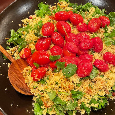 Couscous, Cherry Tomato, + Herb Salad with Ras el Hanout