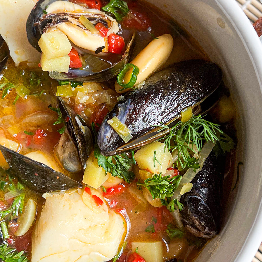 Brothy Mediterranean Seafood Boil
