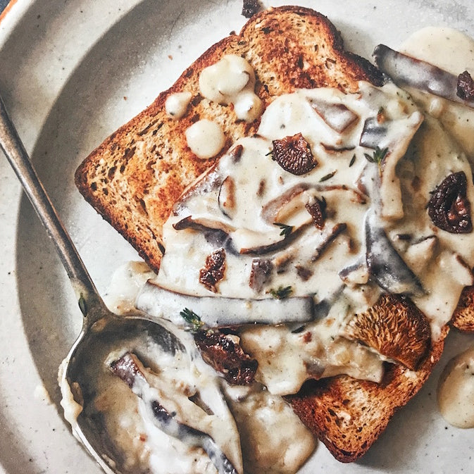 Creamed "Chipped" Mushrooms On Toast