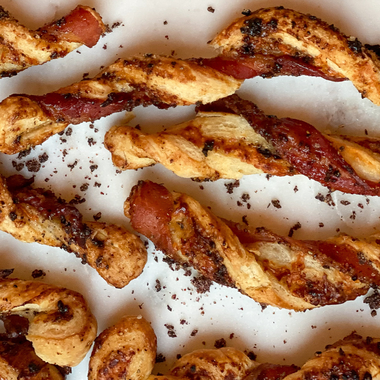 Candied Blueberry Bacon Bread Twists-SKORDO