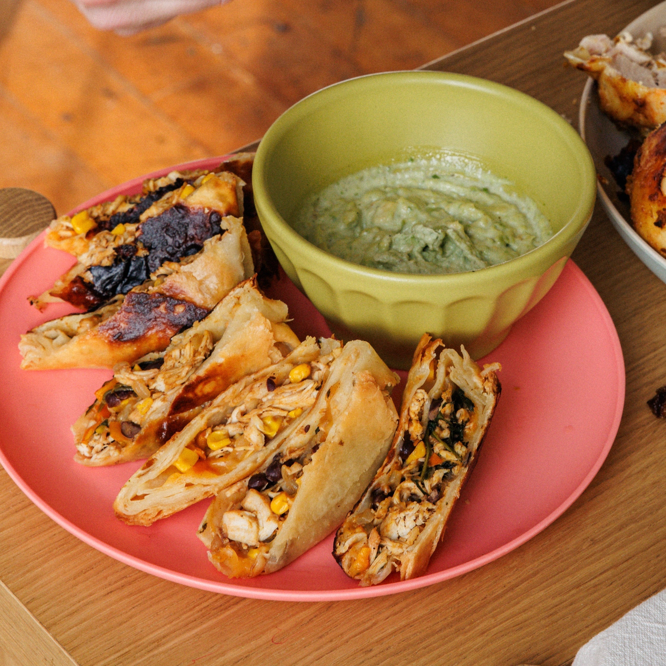 Latin "Egg Rolls" with Sazon and Avocado Ranch