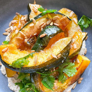 Tamarind-Maple-Glazed Acorn Squash with Chile Yogurt-SKORDO
