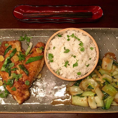 Pan-Fried Black Sea Bass with Ginger & Scallion