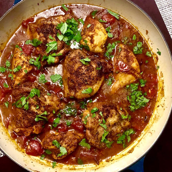 One Pot Sazon Chicken with Black Beans