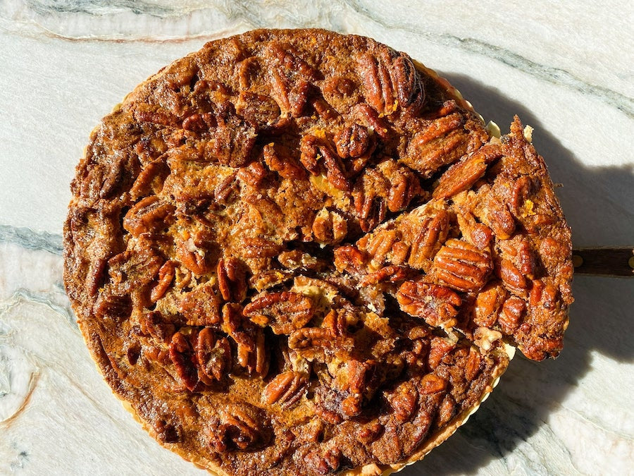 Pecan Pie with Orange Zest + Smoked Cherrywood Sea Salt-SKORDO