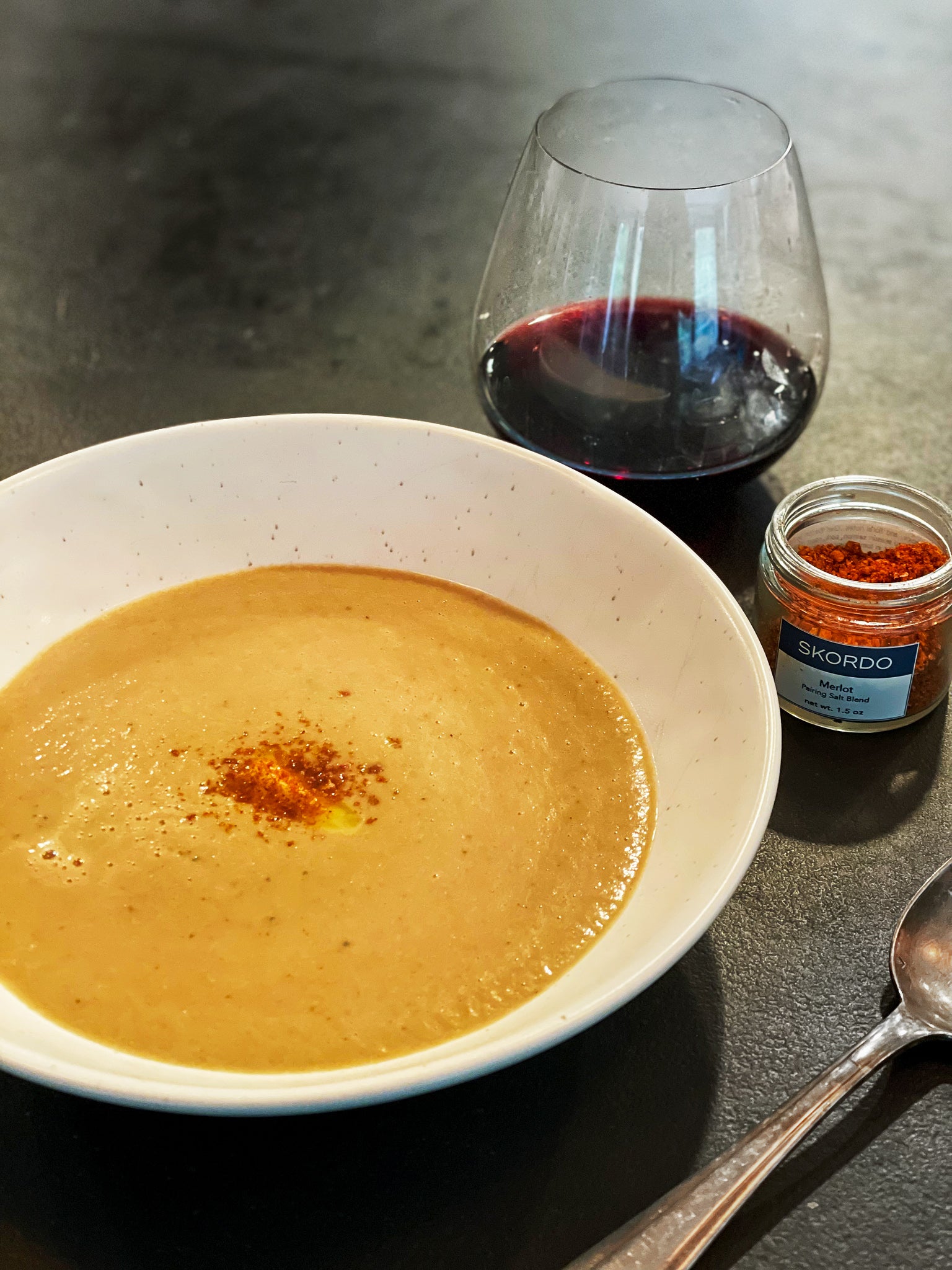 Mushroom Soup with Merlot Pairing Salt Blend