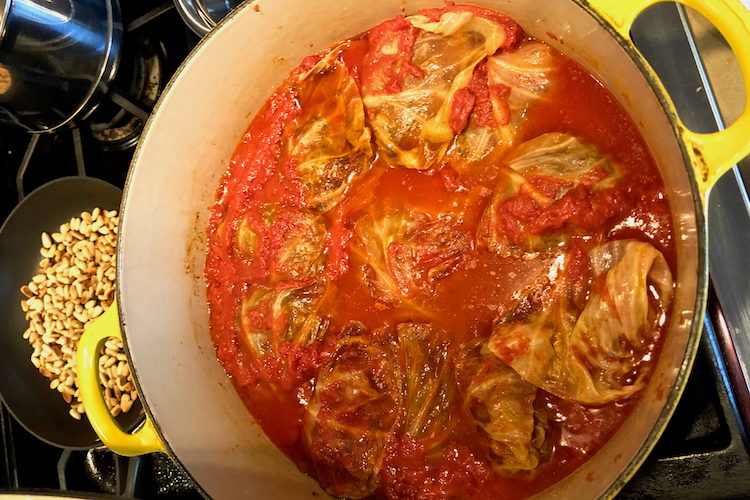 Dolmathes Stuffed Cabbage Leaves