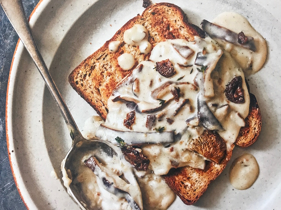 Creamed "Chipped" Mushrooms On Toast