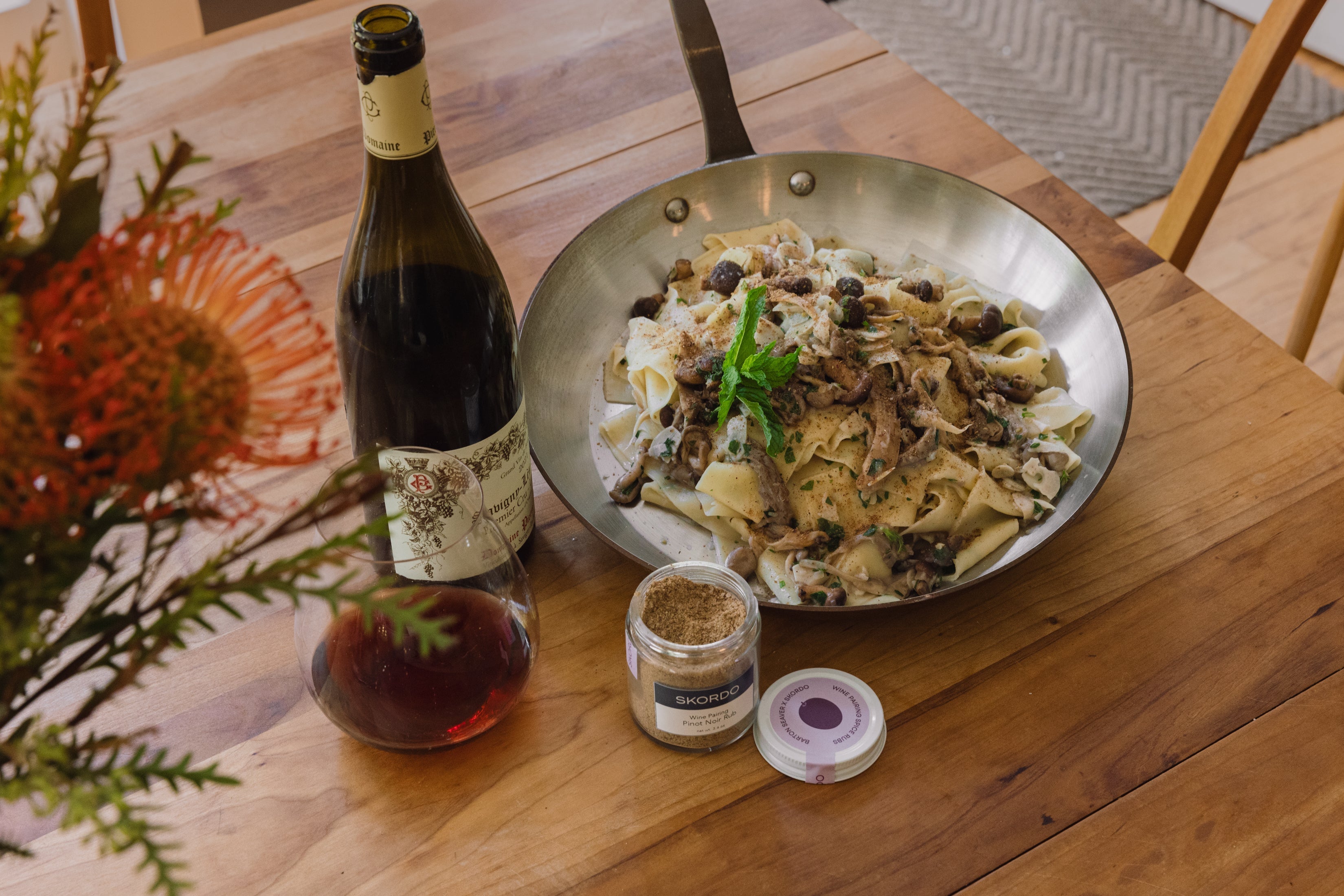 Rainy Night Mushroom Noodles | Pinot Noir Wine Pairing Rub