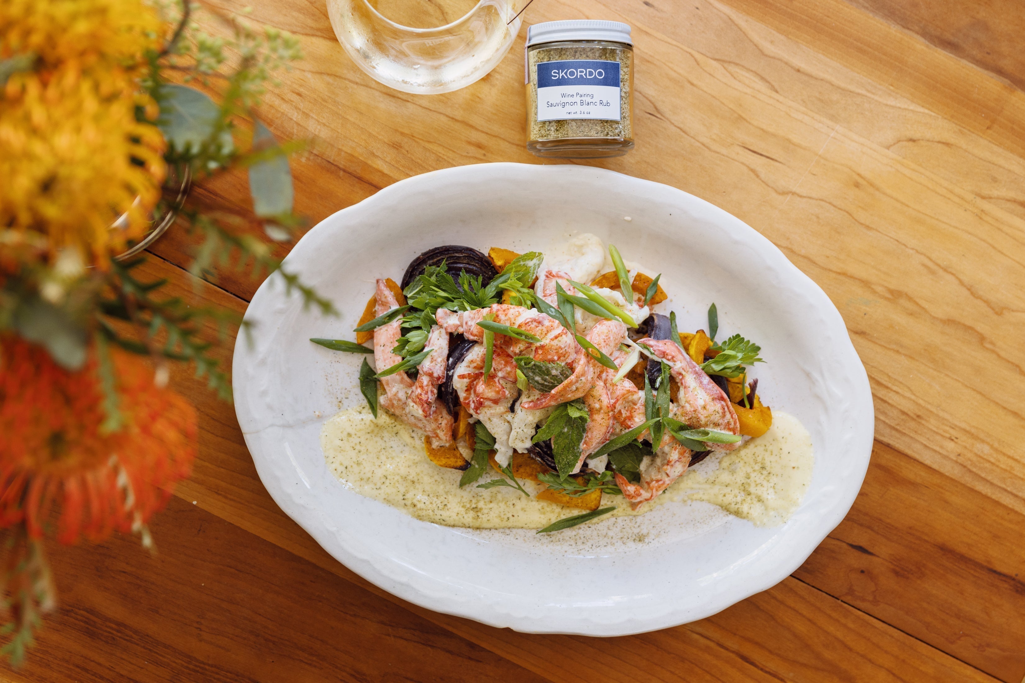 Lobster with Butternut & Red Onion in Aioli | Sauvignon Blanc Wine Pairing Rub