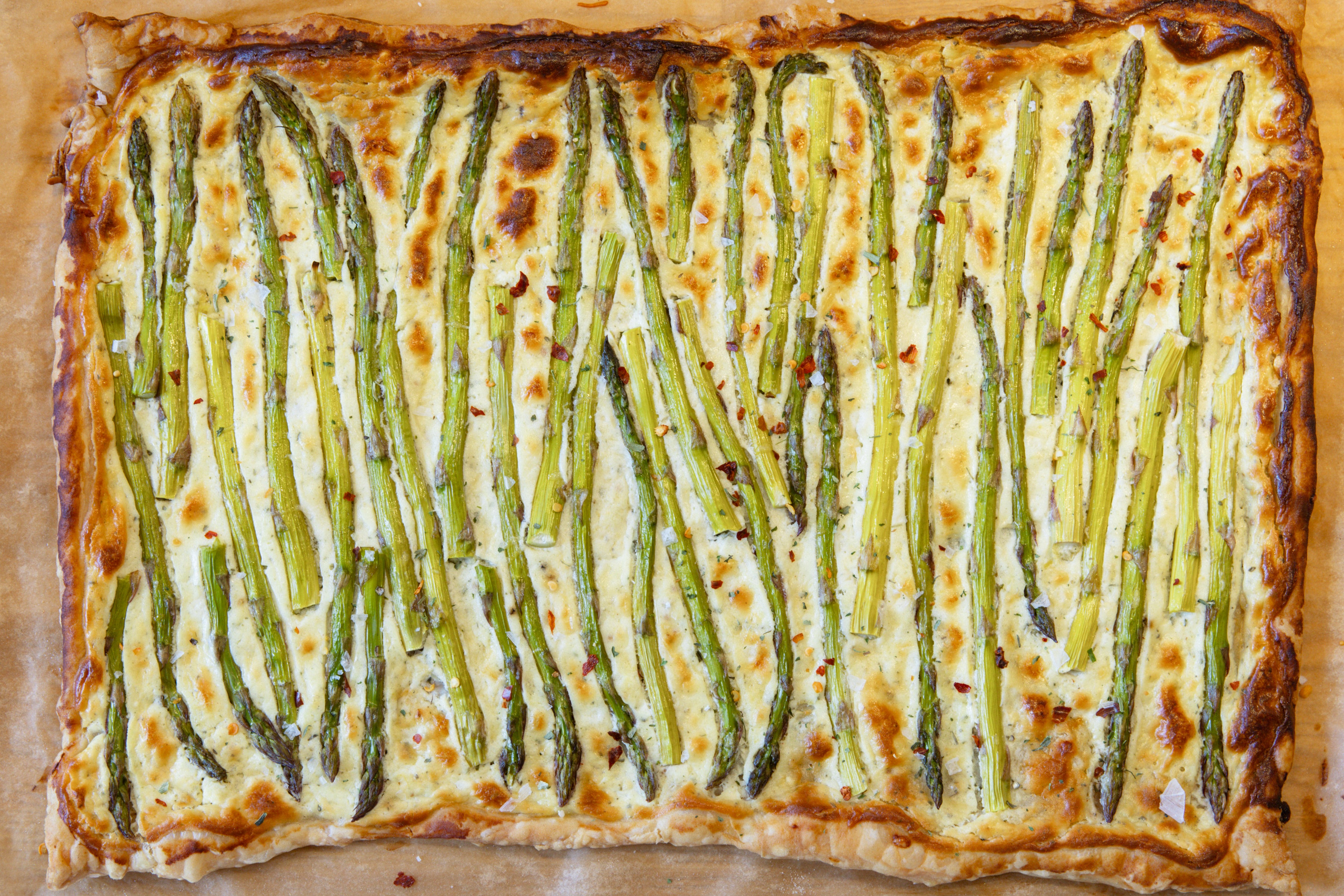 Tarragon Asparagus Goat Cheese Tart