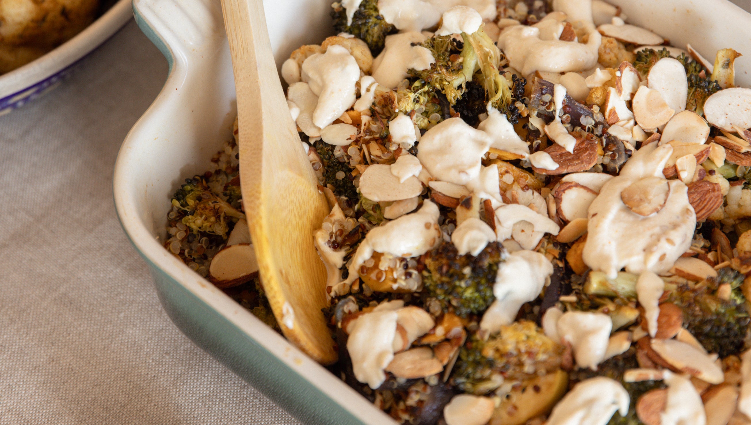 Roasted Vegetables with Quinoa+Yogurt Tahini