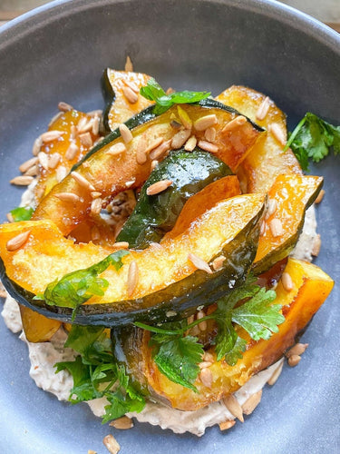 Tamarind-Maple-Glazed Acorn Squash with Chile Yogurt-SKORDO