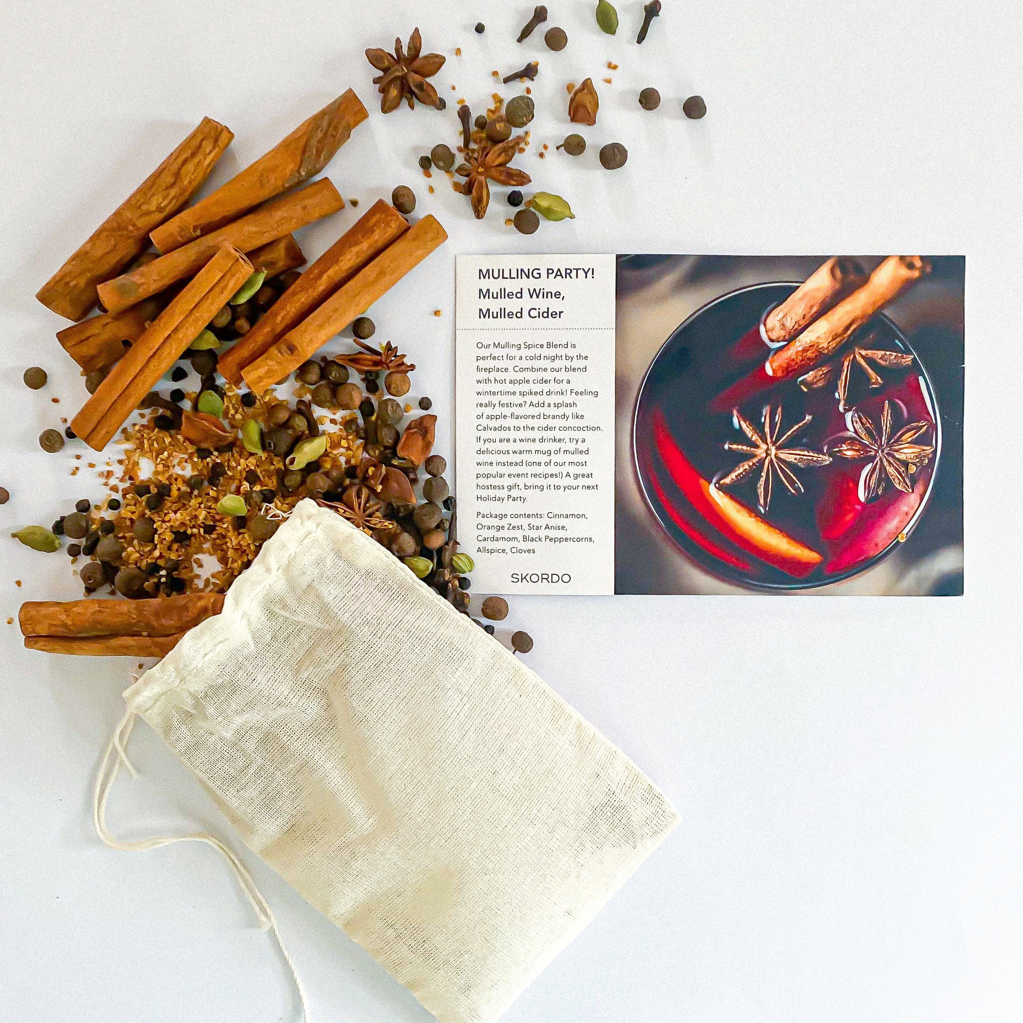 The Mulled Wine Kit Hot Drink Cocktail Set w/ Mugs, Spices, and More